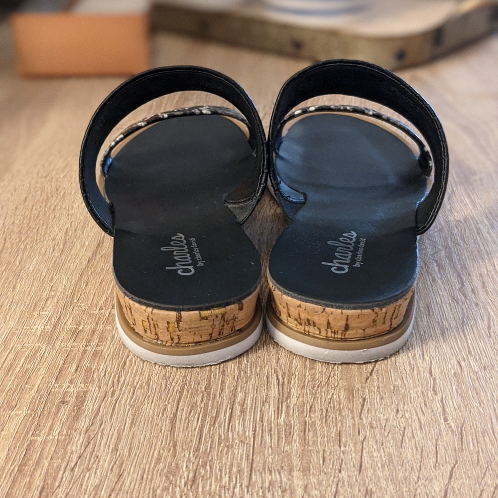 2/$10 Charles by Charles David Black/Snake Sandals - Picture 5 of 5